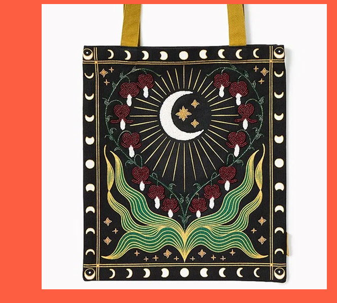 Bleeding Heart Beaded Tote Bag