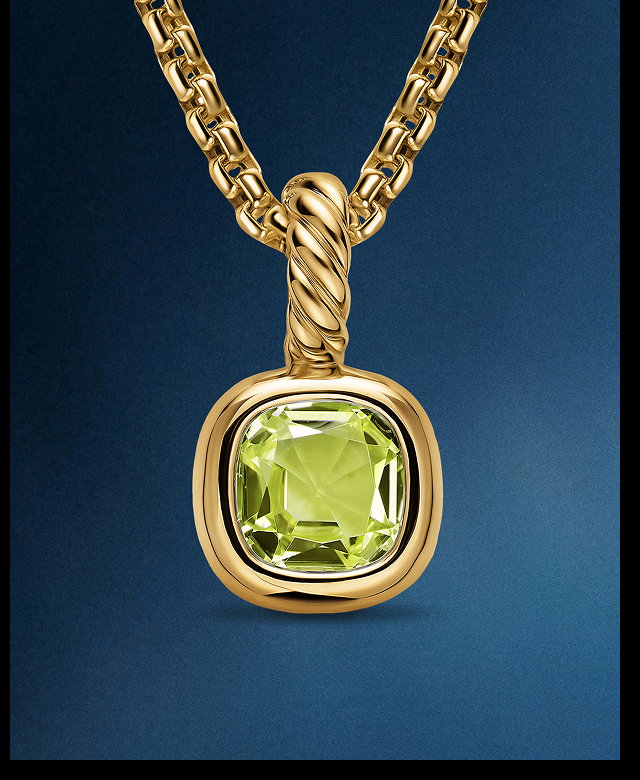 Mini Cushion Cut Amulet18K Yellow Gold with Peridot, 5.5mm