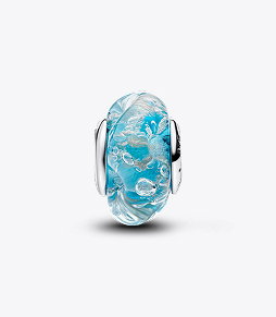 Turquoise Murano Glass & Glitter Charm