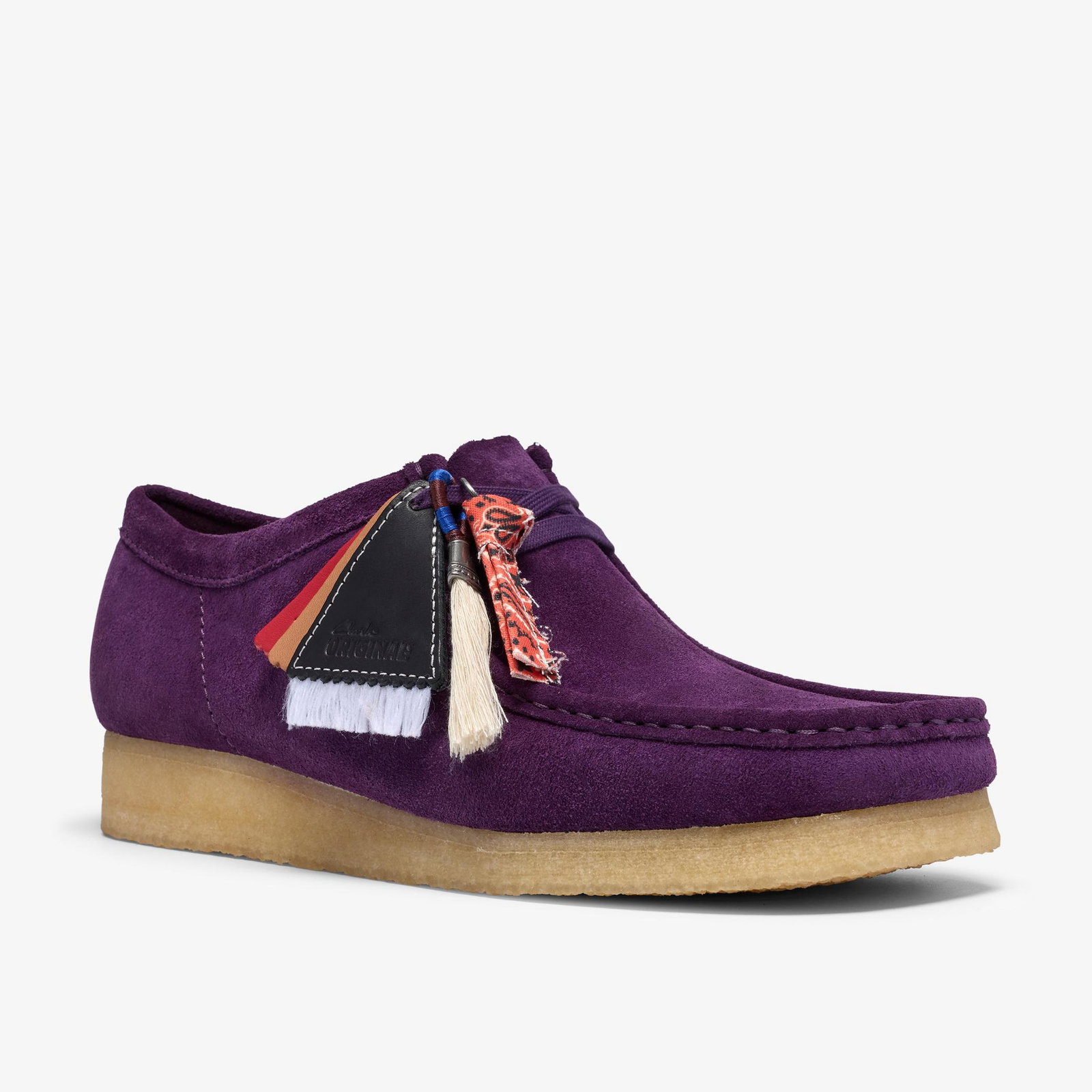 Shop Wallabee Damson Suede