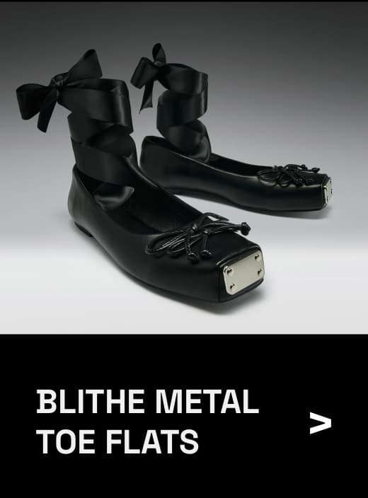 Blithe Metal Toe Ballet Flats- Black