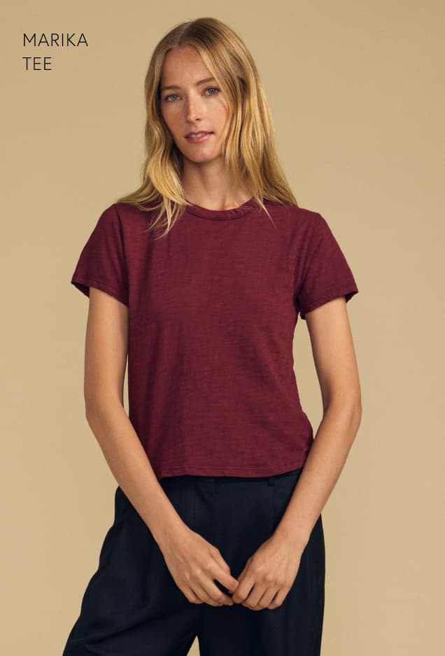 Image of model wearing Marika Tee.