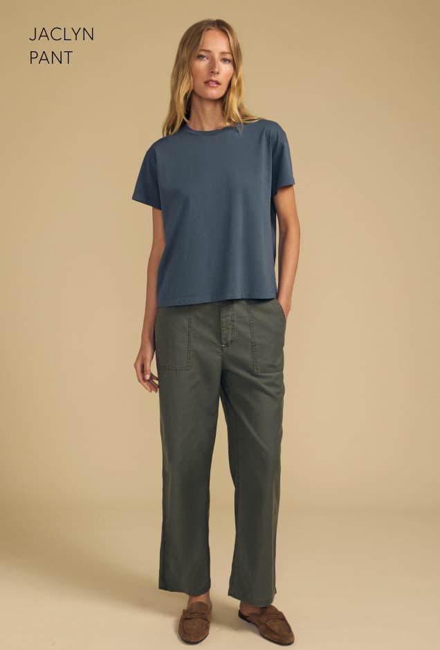 Image of model wearing Jaclyn Pant.