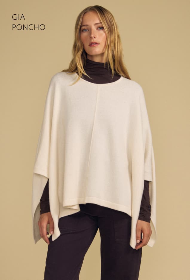 Image of model wearing Gia Poncho.