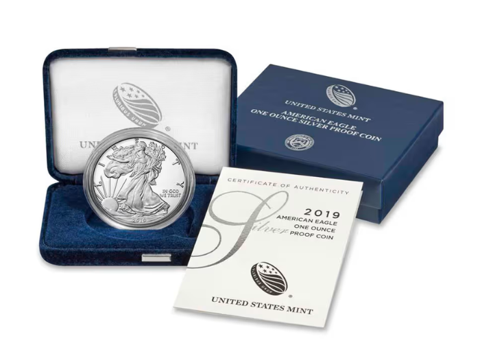 1 oz Proof American Silver Eagle Coin (Random Year, Box + CoA)
