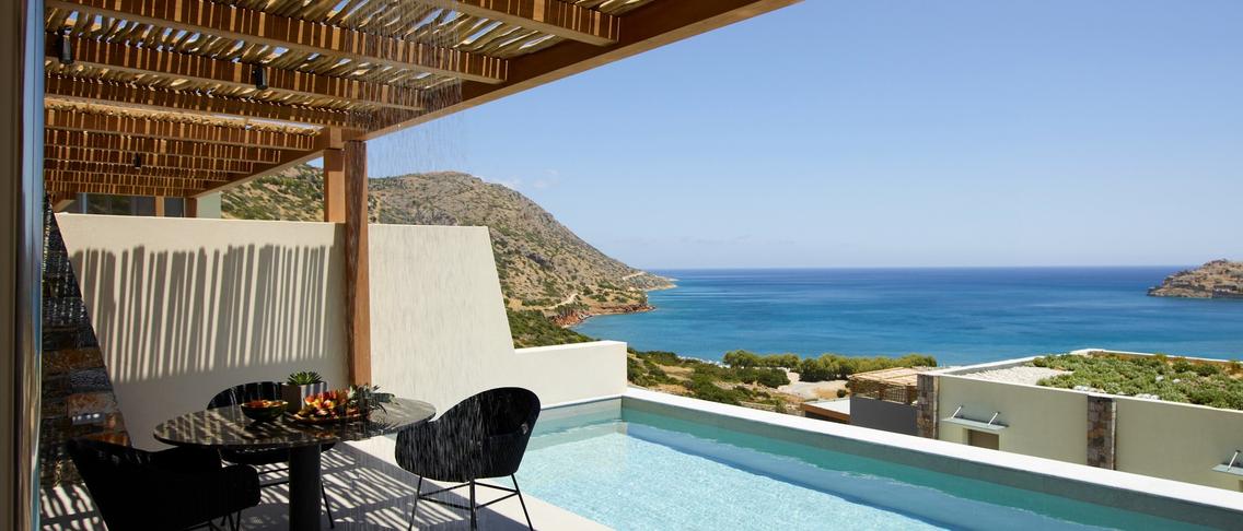Greek Island Private Pool Luxury with Sea Views, Daily Breakfast, Nightly Dinner & Cocktails