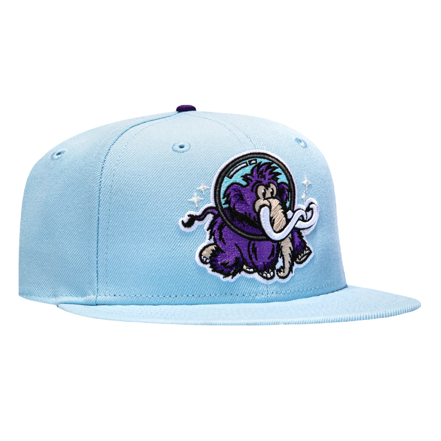 Image of New Era 59Fifty Erie SeaWolves Moon Mammoths Hat - Light Blue