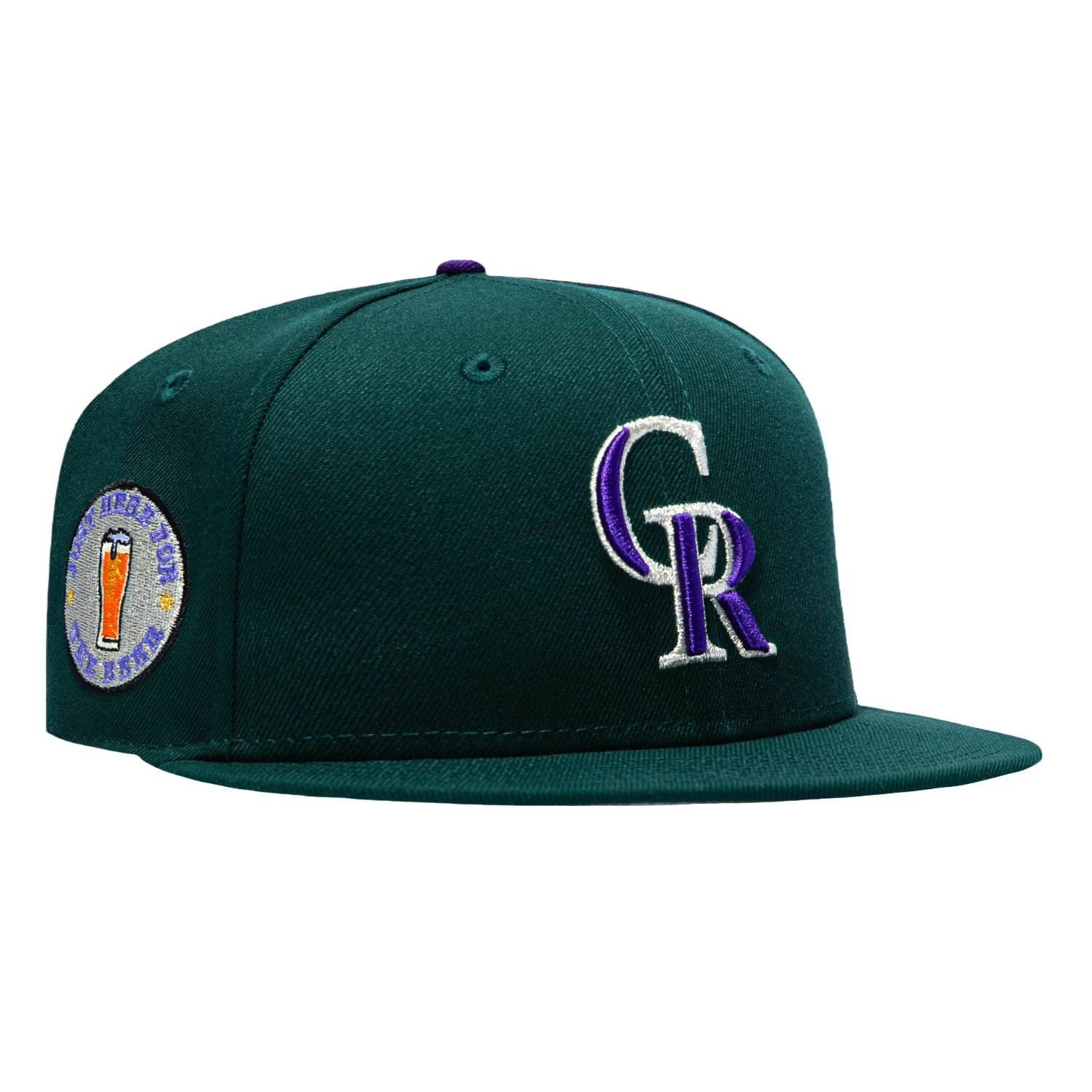 Image of New Era 59Fifty Colorado Rockies Just Here for the Beer Patch Hat - Green