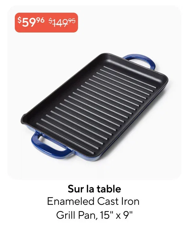 Sur la table Enameled Cast Iron Grill Pan