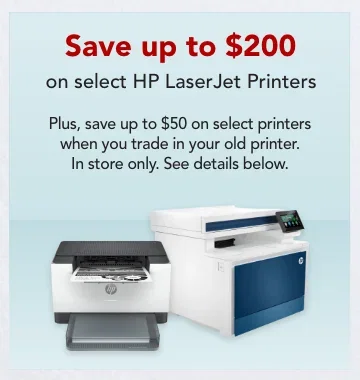 Save up to $200 on HP LaserJet printers