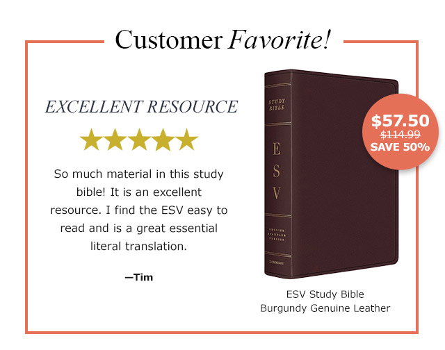 Customer Favorite | ESV Study Bible Burgundy Genuine Leather