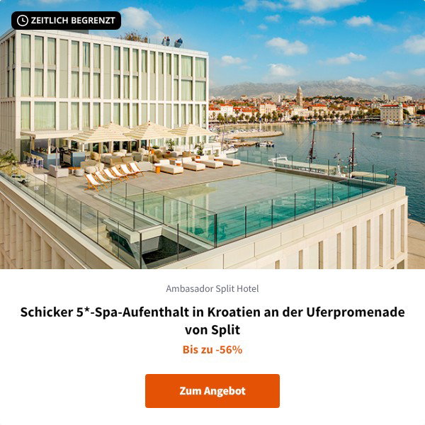 Schicker 5*-Spa-Aufenthalt in Kroatien an der Uferpromenade von Split