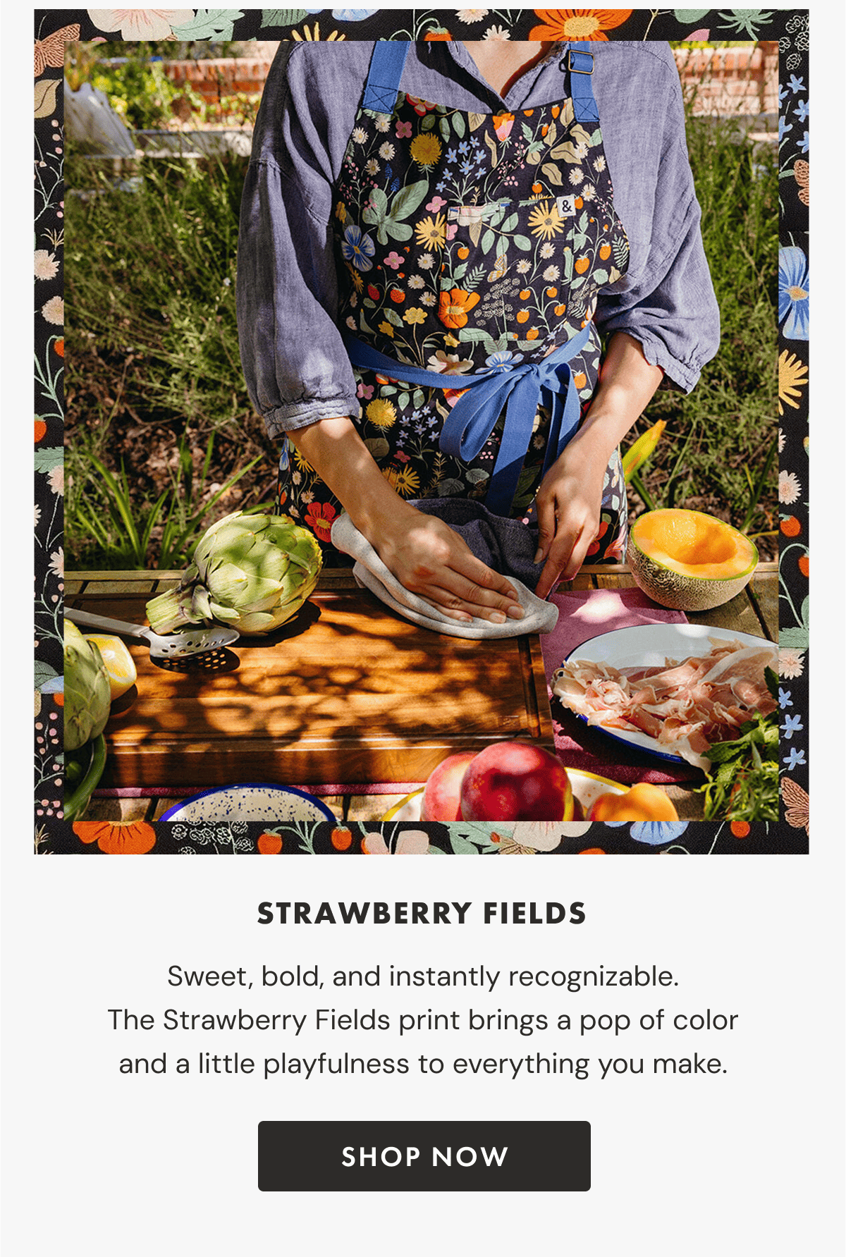 Strawberry Fields | Sweet, bold, and instantly recognizable. The Strawberry Fields print brings a pop of color and a little playfulness to everything you make. | shop now