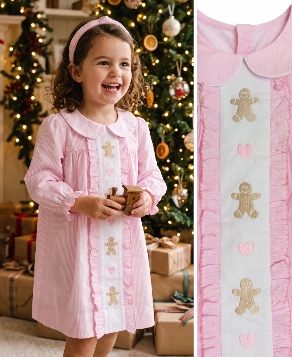 Gingerbread Lane Embroidered Gingham Collection