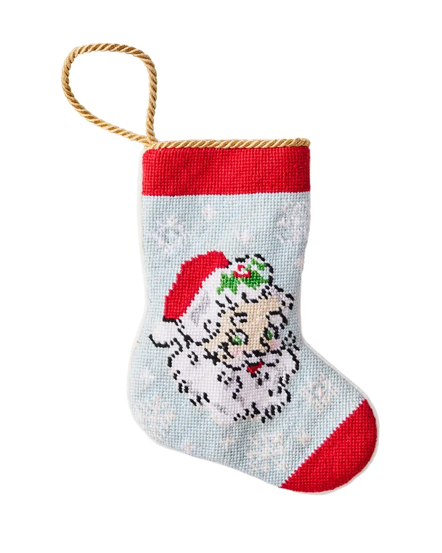 Image of Vintage Santa Blue Bauble Stocking