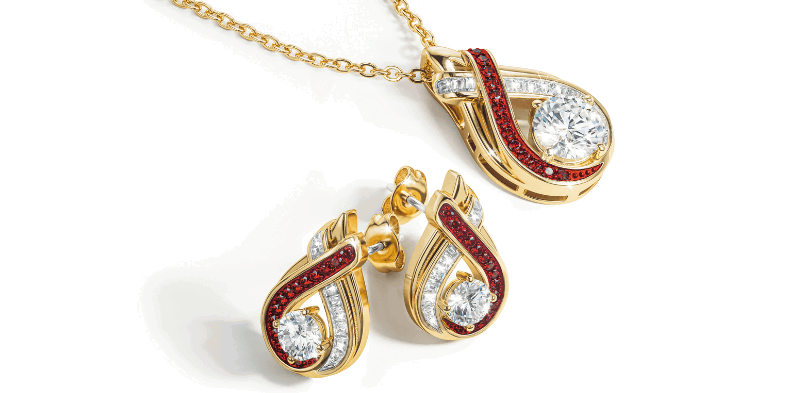Perfectly Paired Birthstone Swirl Pendant  with FREE Matching Earrings