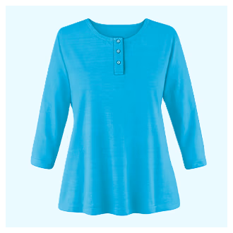 3/4-Sleeve Knit Henley Top By Collections Etc.™