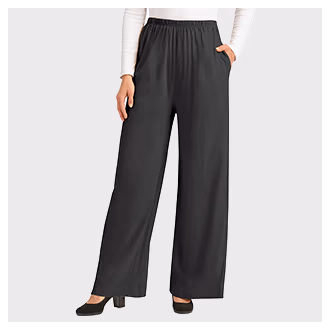 Wide Leg Knit Pants With Side Pockets