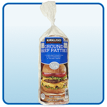 Kirkland Signature Ground Beef Patties, 1/3 lb Patty, 18-Count, 6 lb
