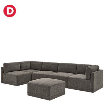 Thomasville Fallon 6-Piece Modular Sectional with Ottoman