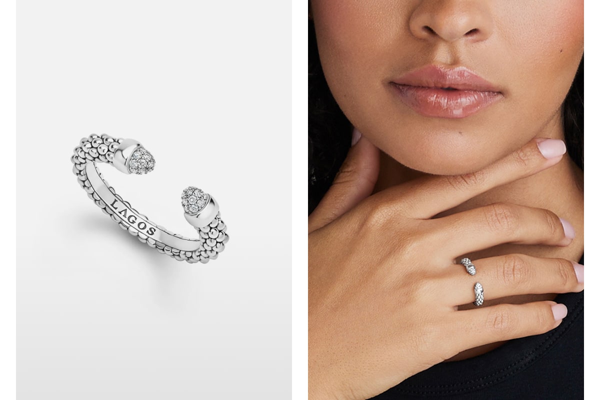 Silver and diamond Versa ring