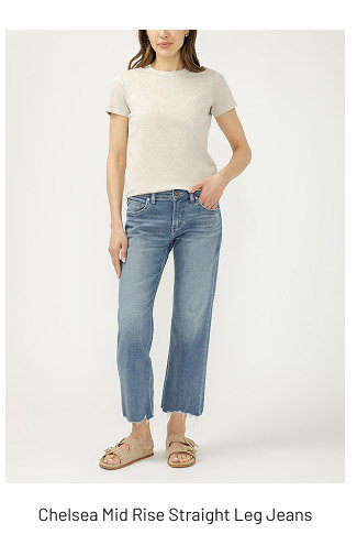 Chelsea Mid Rise Straight Leg Jeans