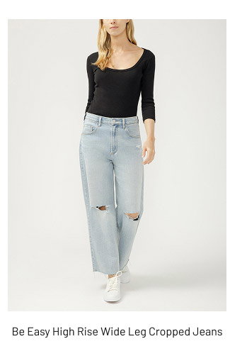 Be Easy High Rise Wide Leg Cropped Jeans