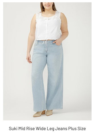 Suki Mid Rise Wide Leg Jeans Plus Size