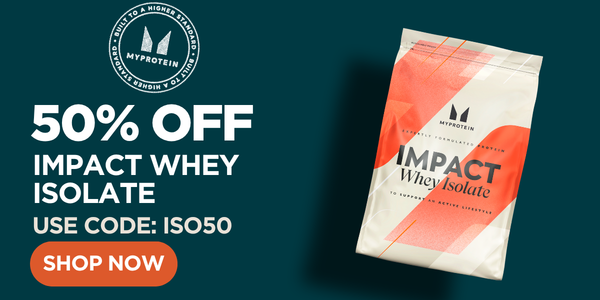 50% off whey isolate