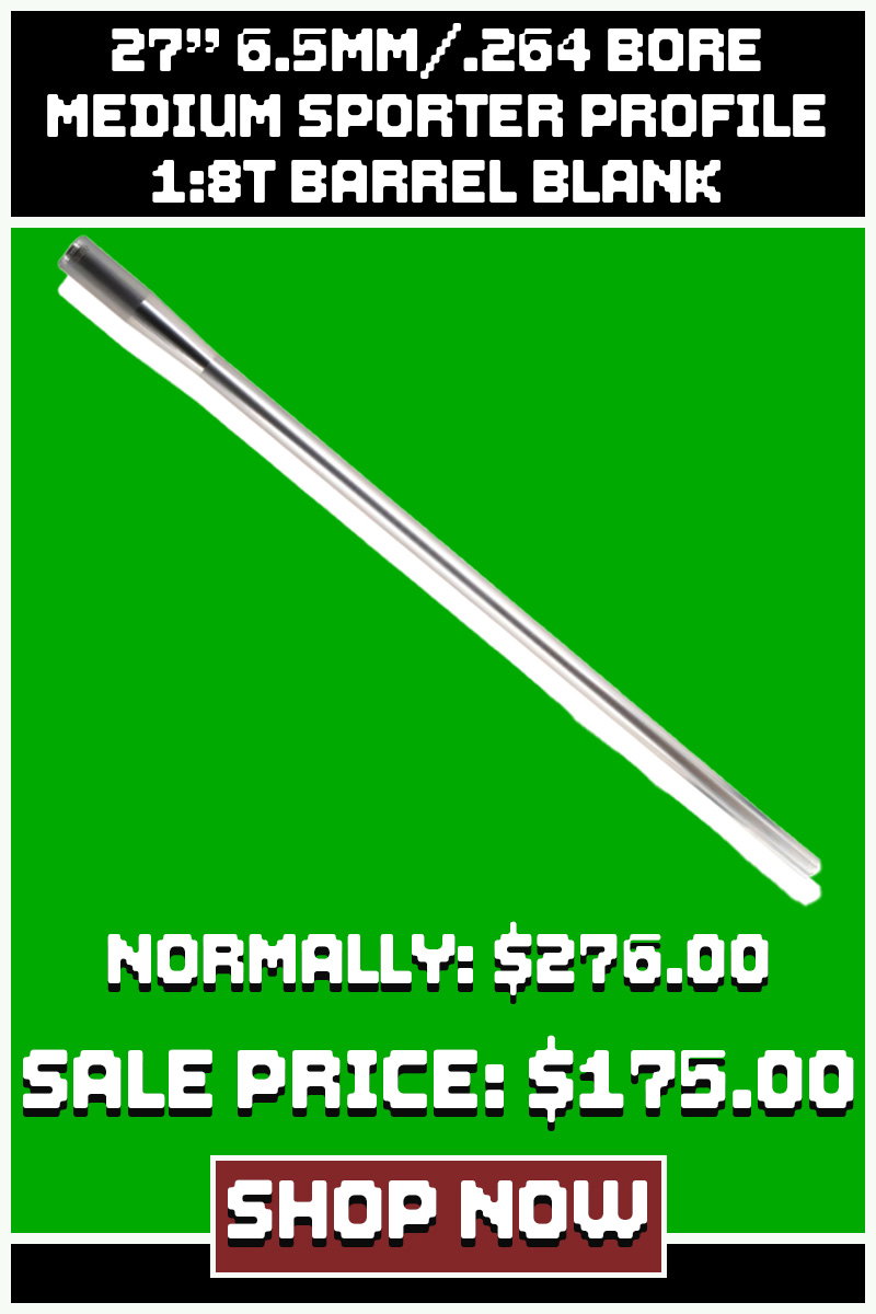 FAXON 27 6.5MM/.264 BORE MEDIUM SPORTER PROFILE 1:8T BARREL BLANK