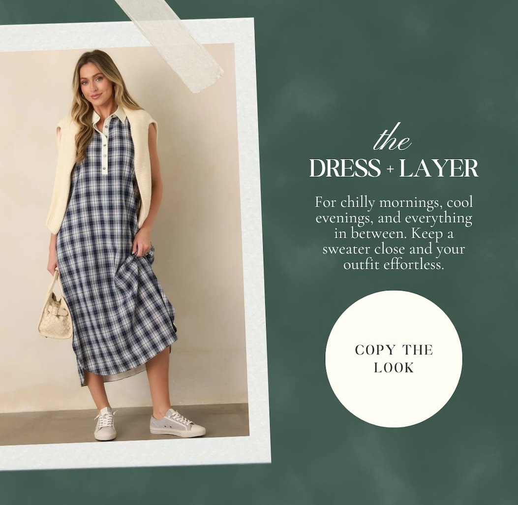 "The dress + layer. Copy the look."