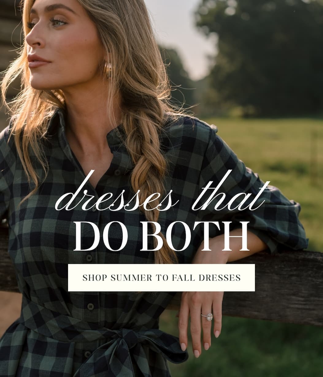"Dresses that do both. Shop Summer to Fall Dresses."