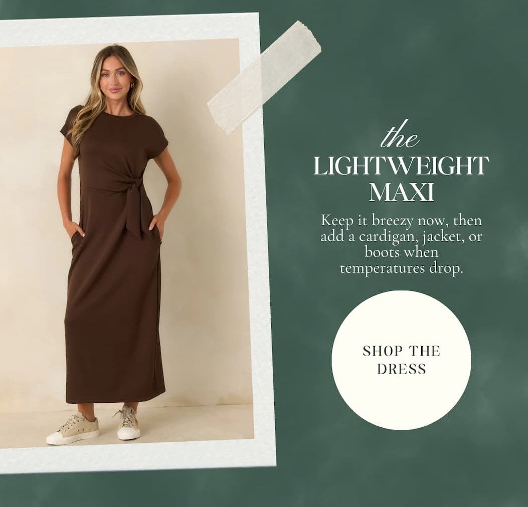 "The lightweight maxi. Shop the dress."