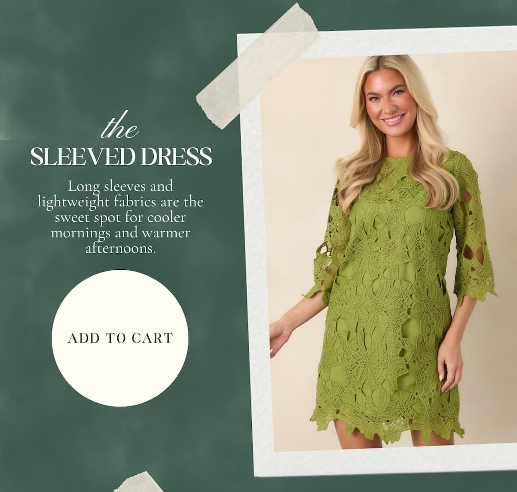 "The sleeved dress. Add to cart."