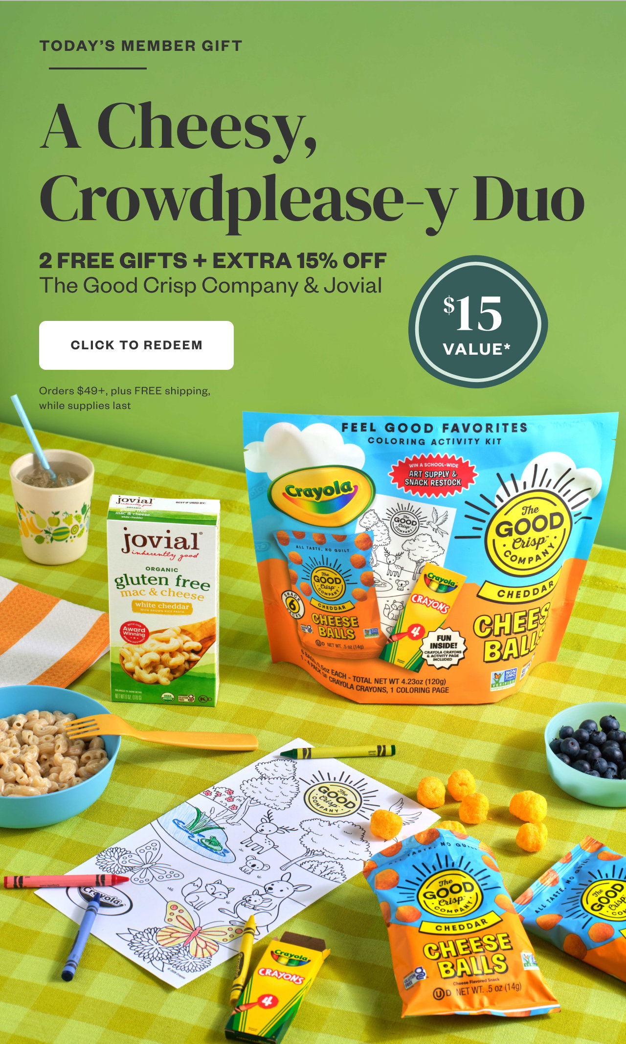 A Cheesy, Crowdplease-y Duo. Click to Redeem.