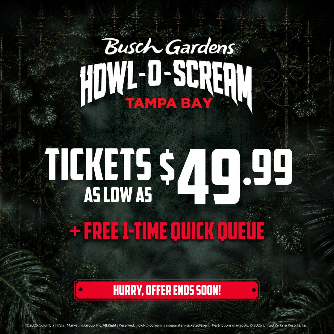 Busch Gardens Howl-O-Scream Tampa Bay: Tickets as Low as $49.99 + Free 1-Time Quick Queue. Hurry, Offer Ends Soon!