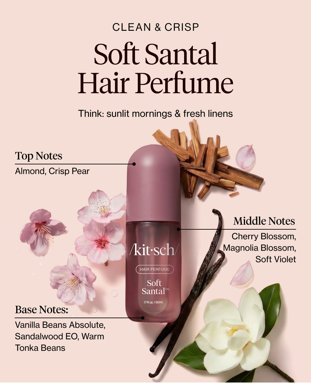 CLEAN & CRISP Soft Santal Hair Perfume