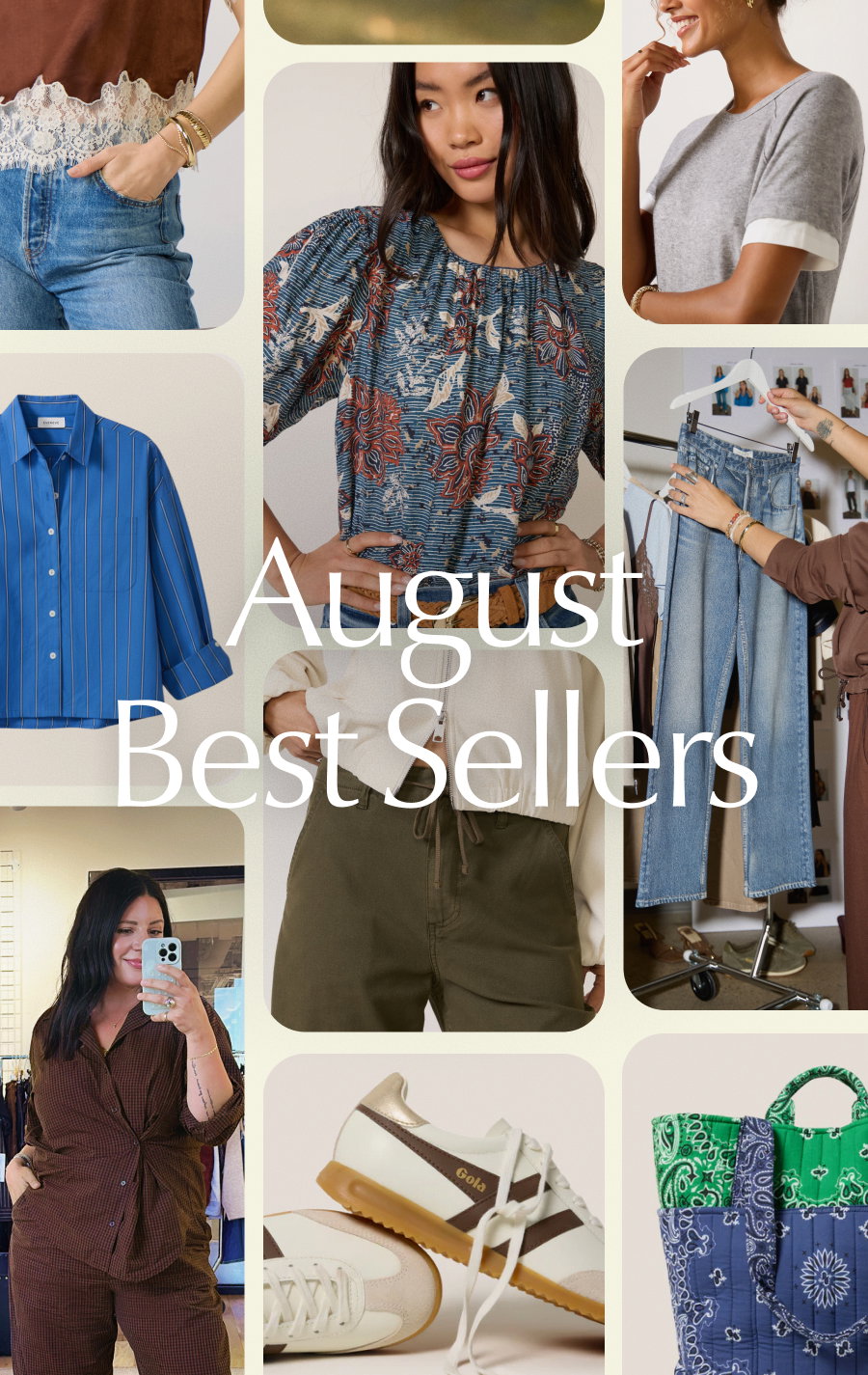 August Best Sellers. Images of best selling looks.