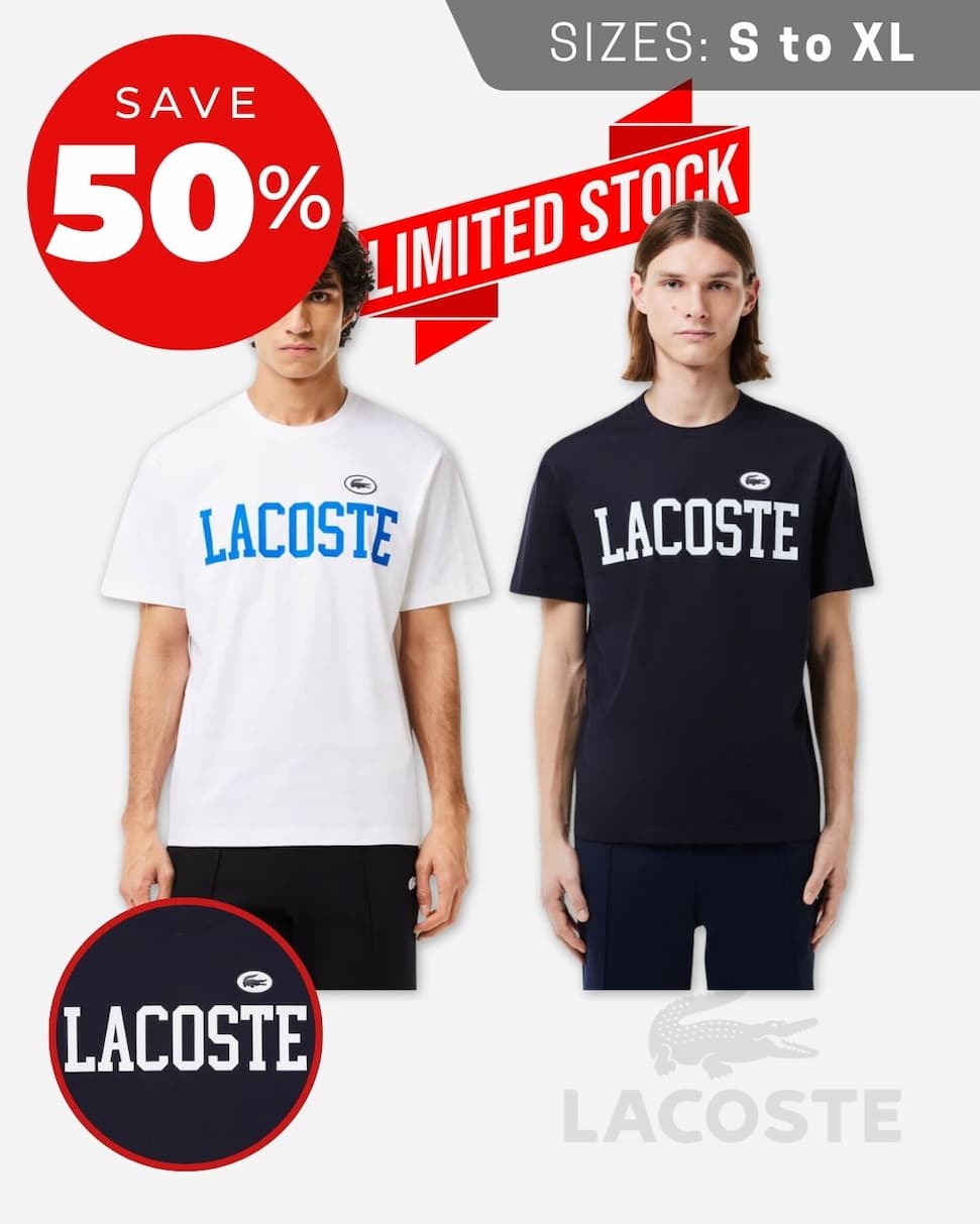 Lacoste Mens Cotton Fabric Crocodile Logo Essential Sport Style T-Shirt