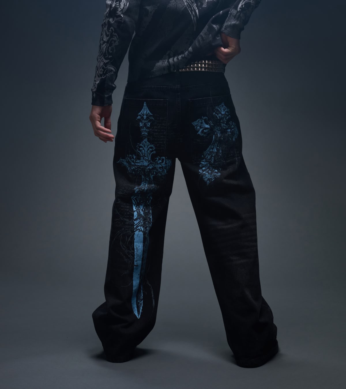 Shop men's jeans, including new graphic denim from Insomnia Visuals