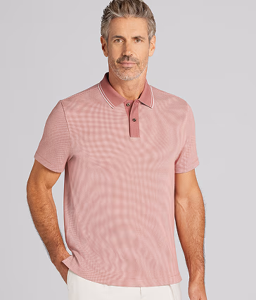 Awearness Kenneth Cole Slim Fit Grid Jacquard Polo