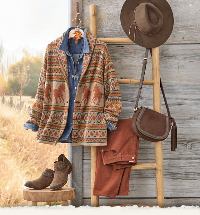 Spirited Horse Button Cardigan outfit