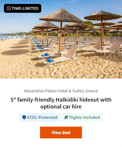 5* family-friendly Halkidiki hideout with optional car hire