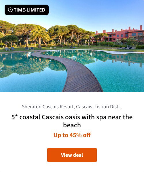 5* coastal Cascais oasis with spa near the beach