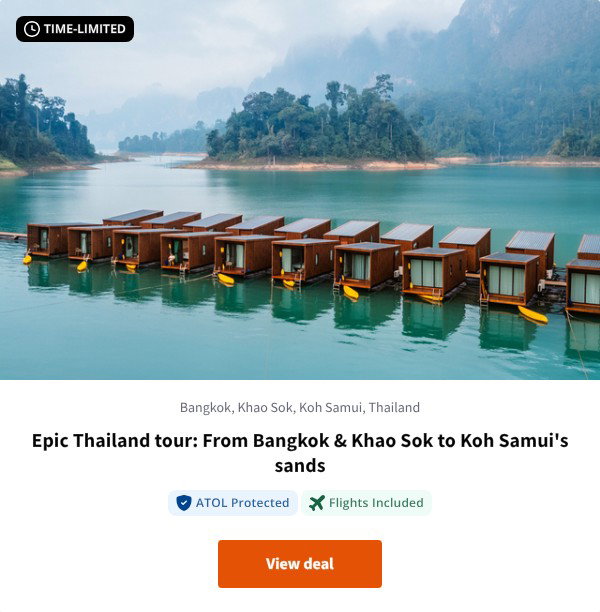 Epic Thailand tour: From Bangkok & Khao Sok to Koh Samui's sands