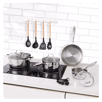 16-Pc. Stainless Steel Cookware Set by Home Marketplace