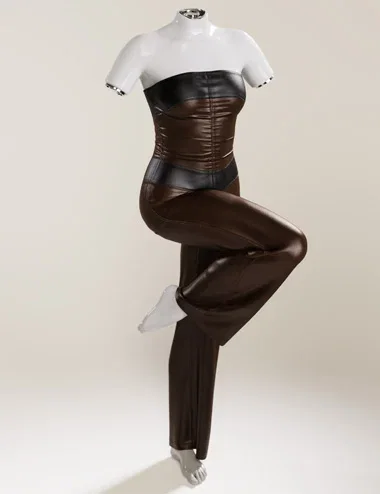 dForce Sleeveless Leather Suit for Genesis 9