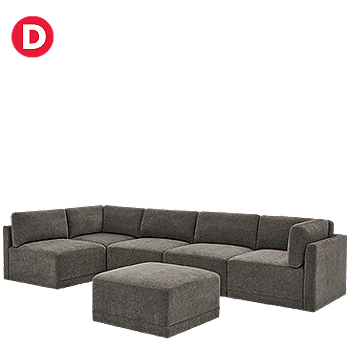 Thomasville Fallon 6-Piece Modular Sectional with Ottoman