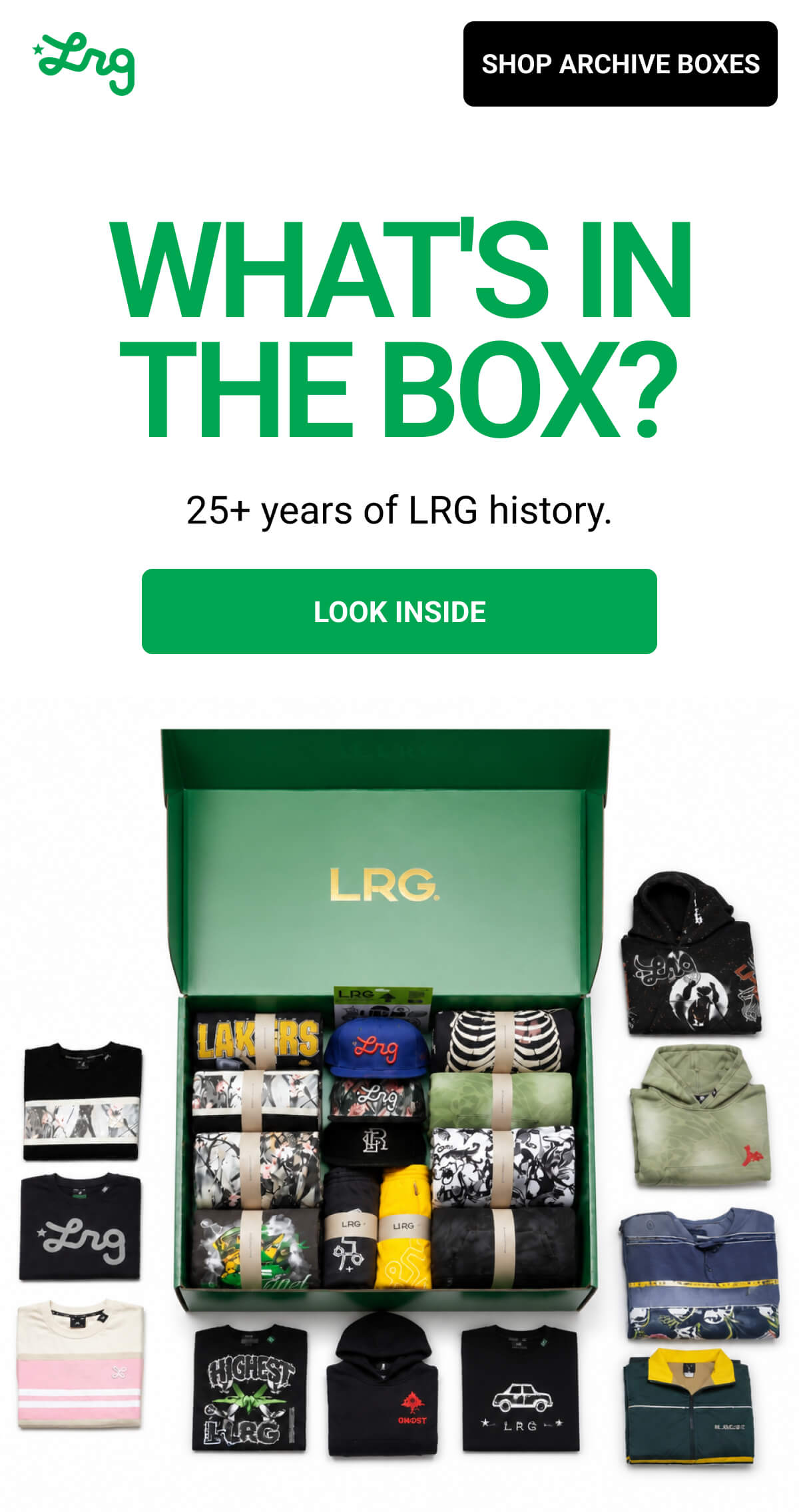WHAT'S IN THE BOX? 25+ years of LRG history. LOOK INSIDE