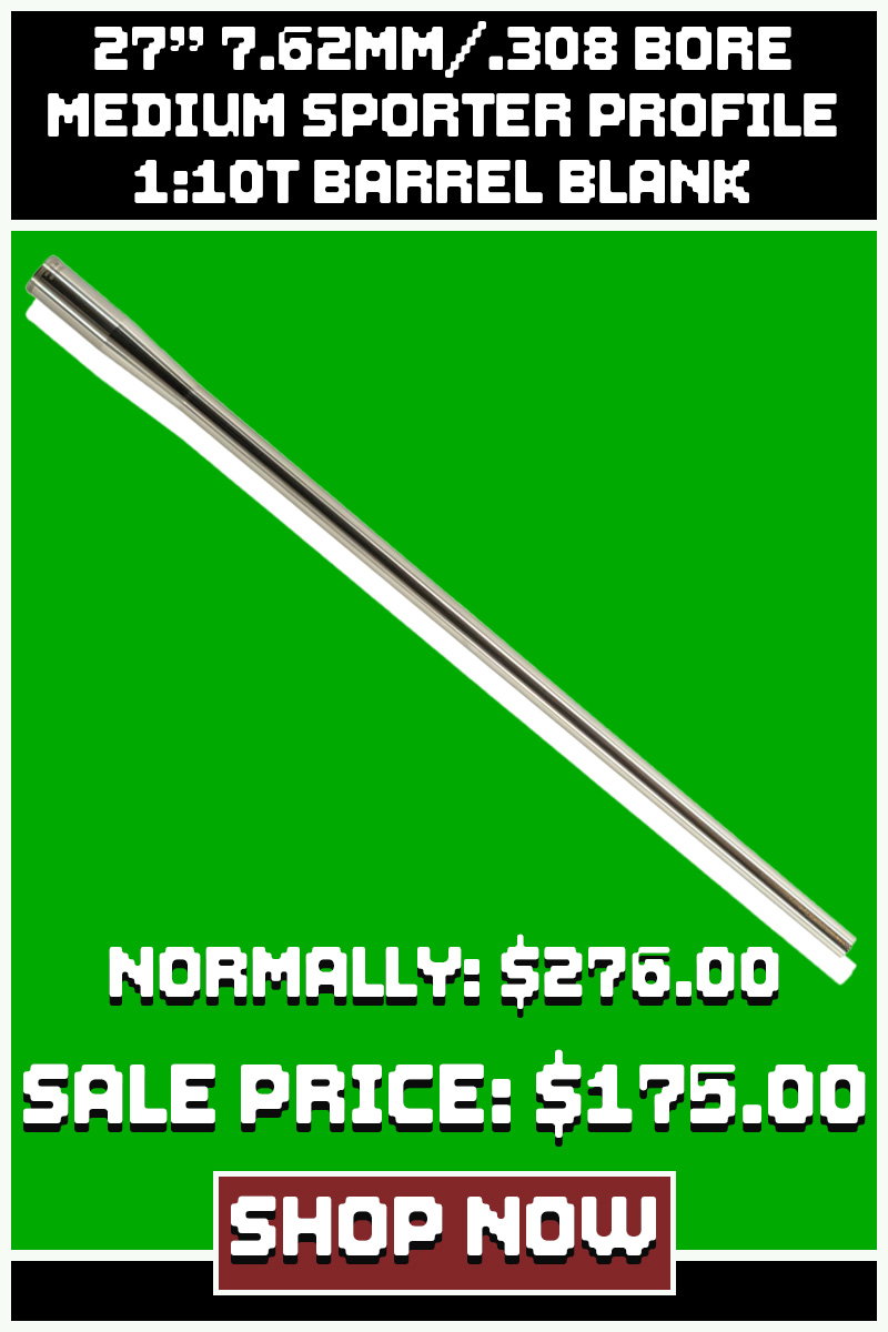 FAXON 27 7.62MM/.308 BORE MEDIUM SPORTER PROFILE 1:10T BARREL BLANK